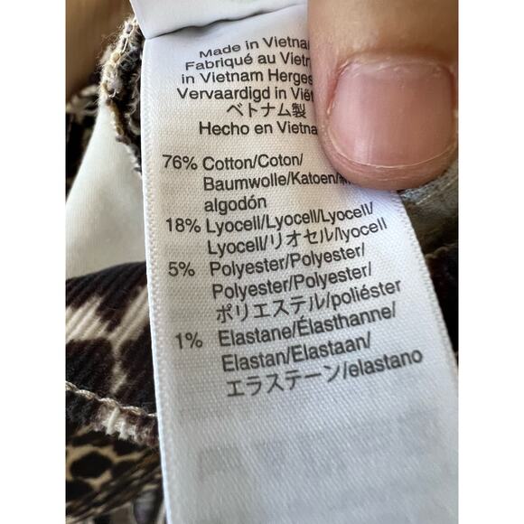 J.Crew Leopard Animal Print High Waist Corduroy Skinny Pants Size 27 - Picture 6 of 8